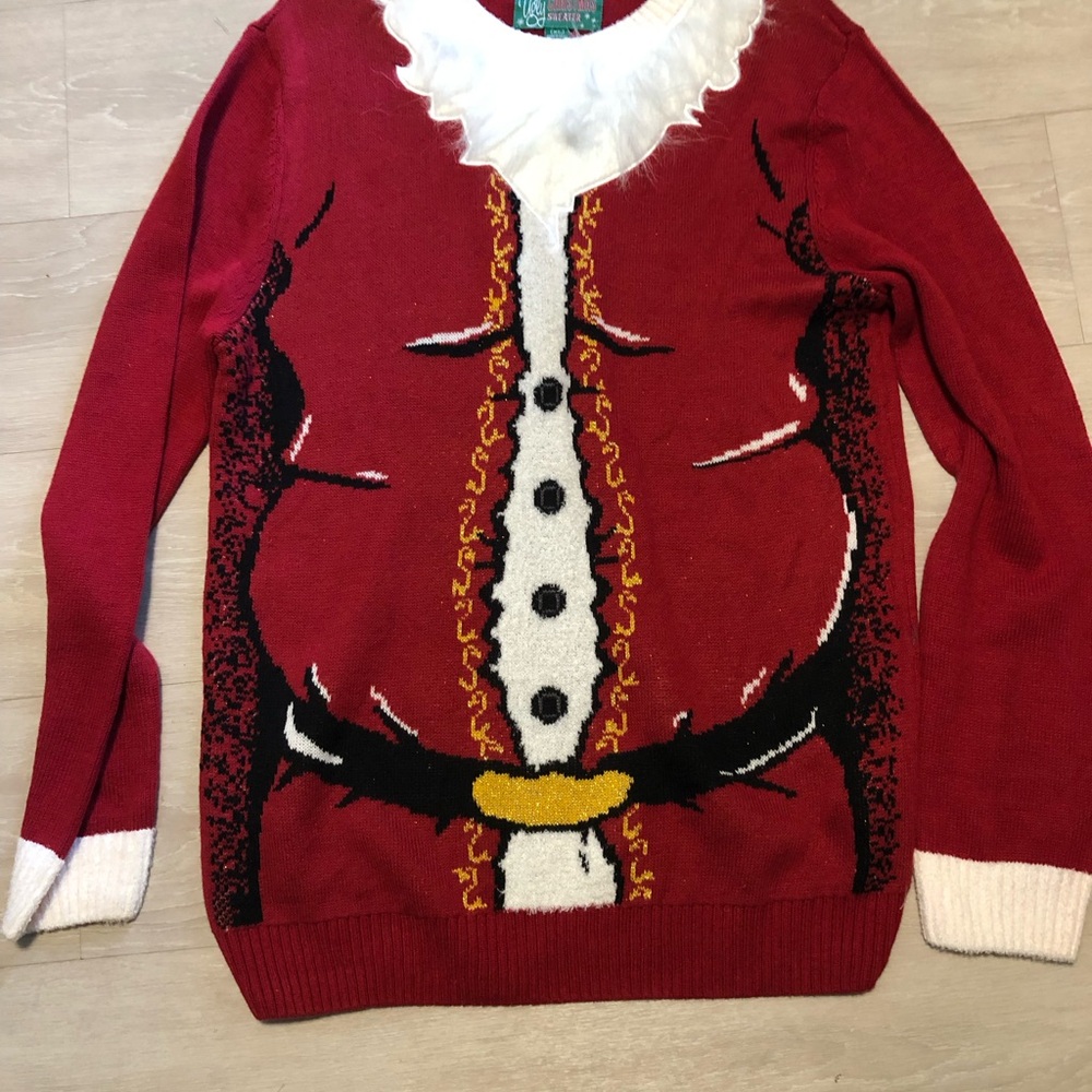 Ugly Christmas Sweater Red Santa Crewneck